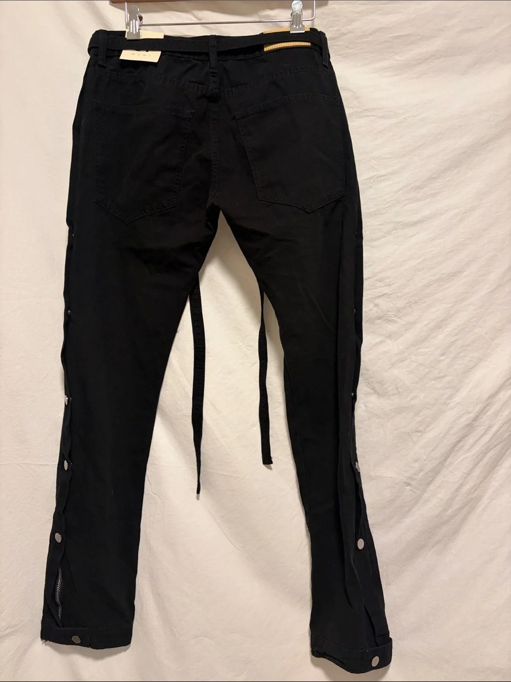 NWT - MNML Black Snap-Detail western Pants size 31 waist